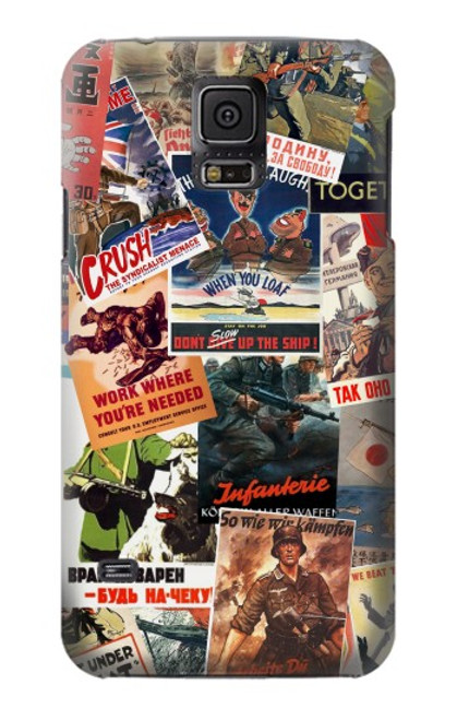 W3905 Vintage Army Poster Hard Case and Leather Flip Case For Samsung Galaxy S5