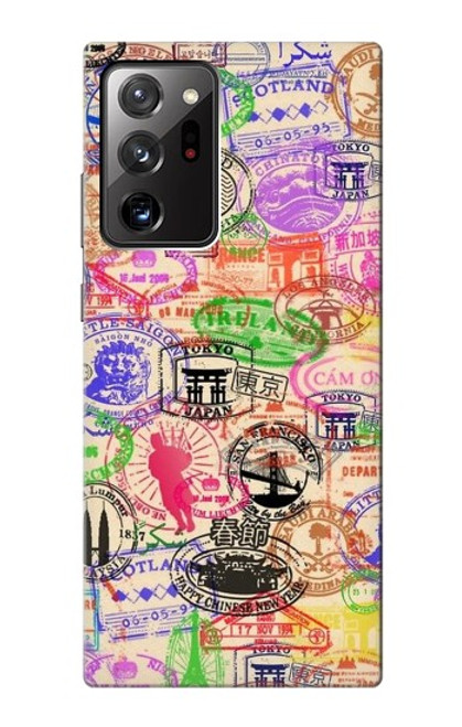 W3904 Travel Stamps Hard Case and Leather Flip Case For Samsung Galaxy Note 20 Ultra, Ultra 5G