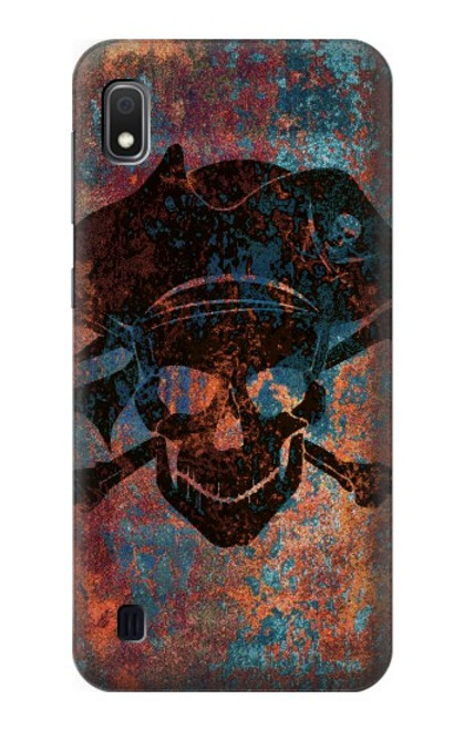 W3895 Pirate Skull Metal Hard Case and Leather Flip Case For Samsung Galaxy A10