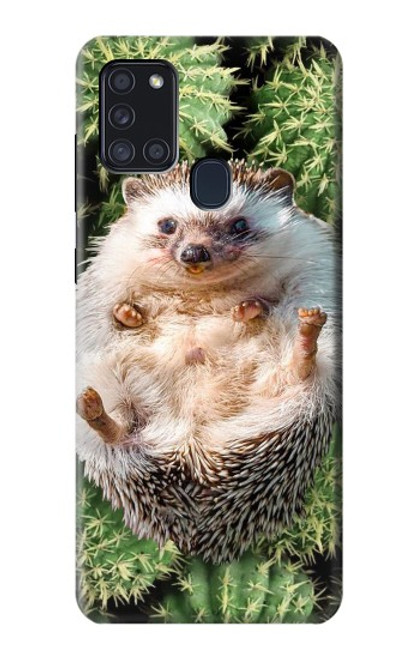 W3863 Pygmy Hedgehog Dwarf Hedgehog Paint Hard Case and Leather Flip Case For Samsung Galaxy A21s