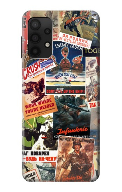 W3905 Vintage Army Poster Hard Case and Leather Flip Case For Samsung Galaxy A32 4G