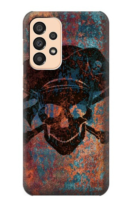 W3895 Pirate Skull Metal Hard Case and Leather Flip Case For Samsung Galaxy A33 5G