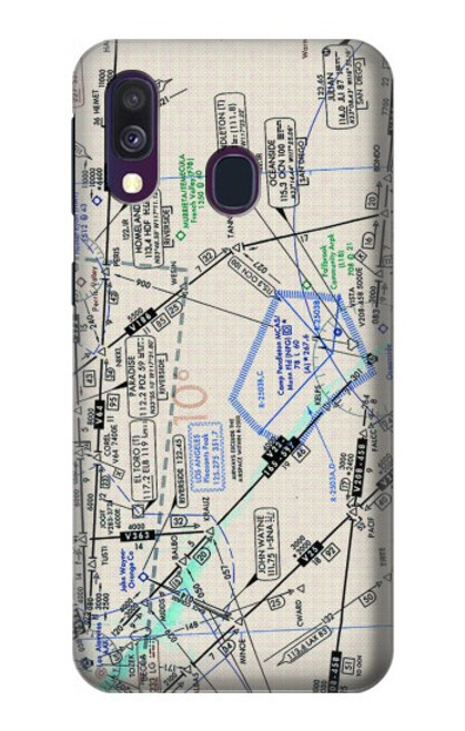 W3882 Flying Enroute Chart Hard Case and Leather Flip Case For Samsung Galaxy A40