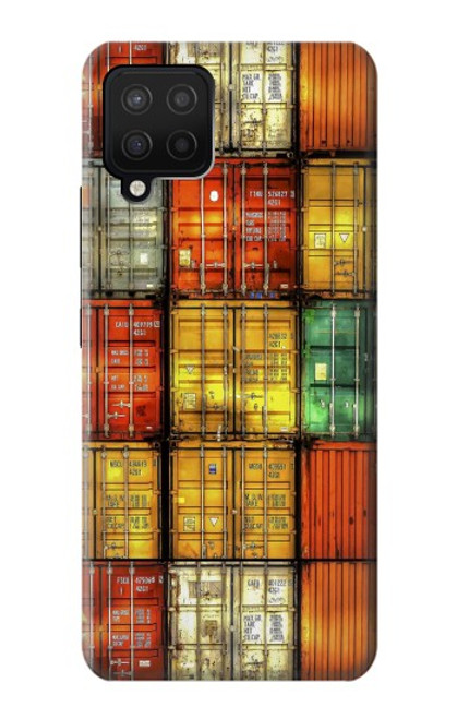 W3861 Colorful Container Block Hard Case and Leather Flip Case For Samsung Galaxy A42 5G