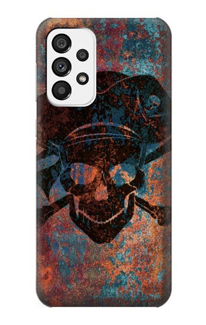 W3895 Pirate Skull Metal Hard Case and Leather Flip Case For Samsung Galaxy A73 5G