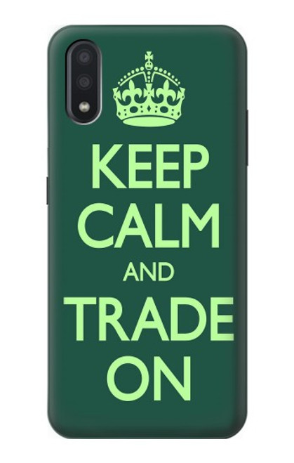 W3862 Keep Calm and Trade On Hard Case and Leather Flip Case For Samsung Galaxy A01