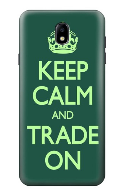 W3862 Keep Calm and Trade On Hard Case and Leather Flip Case For Samsung Galaxy J7 (2018), J7 Aero, J7 Top, J7 Aura, J7 Crown, J7 Refine, J7 Eon, J7 V 2nd Gen, J7 Star