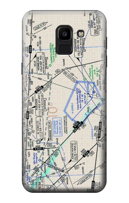 W3882 Flying Enroute Chart Hard Case and Leather Flip Case For Samsung Galaxy J6 (2018)