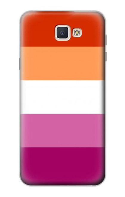 W3887 Lesbian Pride Flag Hard Case and Leather Flip Case For Samsung Galaxy J7 Prime (SM-G610F)