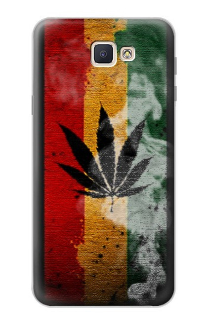 W3890 Reggae Rasta Flag Smoke Hard Case and Leather Flip Case For Samsung Galaxy J7 Prime (SM-G610F)