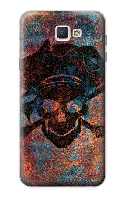 W3895 Pirate Skull Metal Hard Case and Leather Flip Case For Samsung Galaxy J7 Prime (SM-G610F)