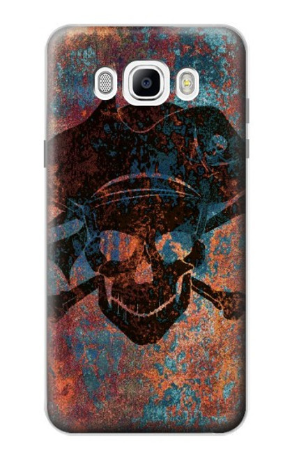 W3895 Pirate Skull Metal Hard Case and Leather Flip Case For Samsung Galaxy J7 (2016)