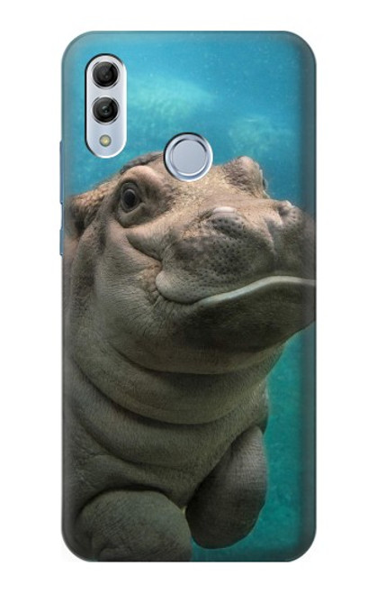 W3871 Cute Baby Hippo Hippopotamus Hard Case and Leather Flip Case For Huawei Honor 10 Lite, Huawei P Smart 2019