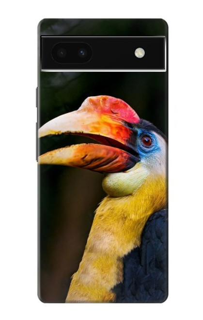 W3876 Colorful Hornbill Hard Case and Leather Flip Case For Google Pixel 6a