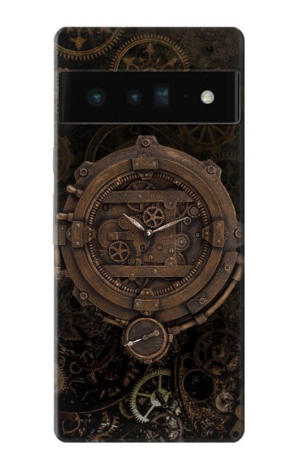 W3902 Steampunk Clock Gear Hard Case and Leather Flip Case For Google Pixel 6 Pro