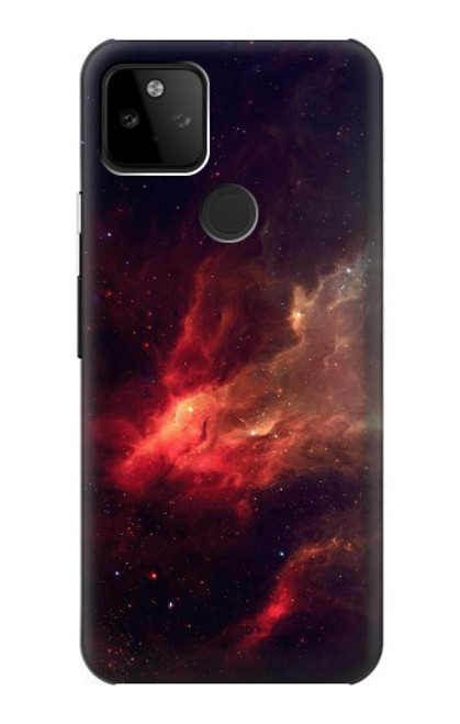 W3897 Red Nebula Space Hard Case and Leather Flip Case For Google Pixel 5A 5G