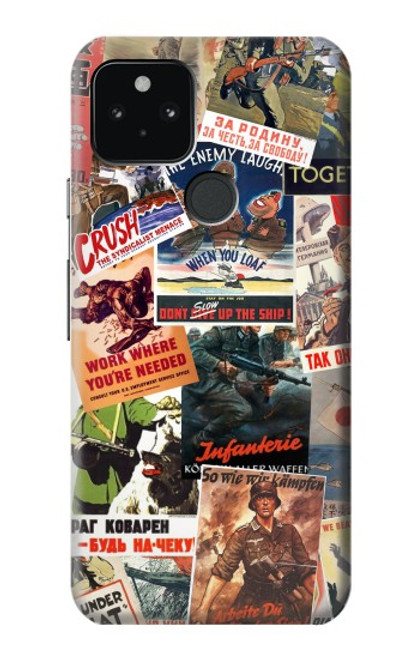 W3905 Vintage Army Poster Hard Case and Leather Flip Case For Google Pixel 5