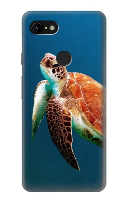 W3899 Sea Turtle Hard Case and Leather Flip Case For Google Pixel 3 XL