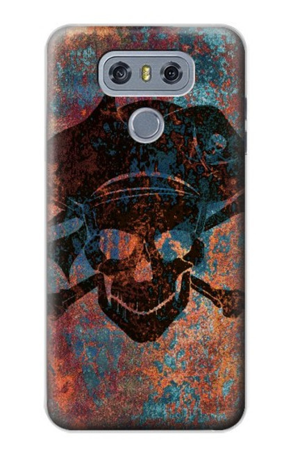 W3895 Pirate Skull Metal Hard Case and Leather Flip Case For LG G6