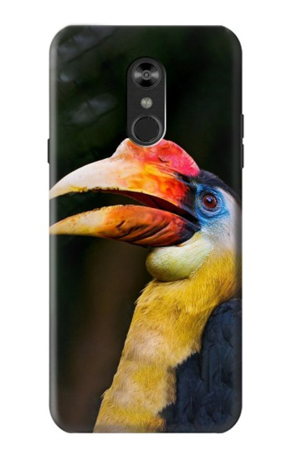 W3876 Colorful Hornbill Hard Case and Leather Flip Case For LG Q Stylo 4, LG Q Stylus