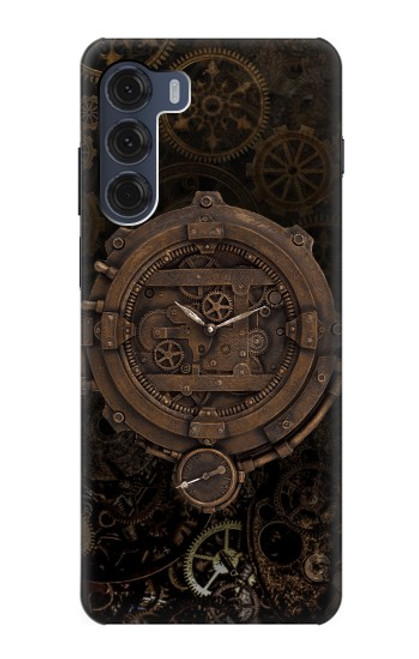 W3902 Steampunk Clock Gear Hard Case and Leather Flip Case For Motorola Moto G200 5G