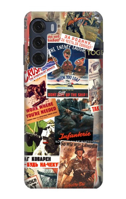 W3905 Vintage Army Poster Hard Case and Leather Flip Case For Motorola Moto G200 5G