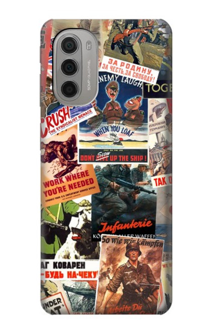 W3905 Vintage Army Poster Hard Case and Leather Flip Case For Motorola Moto G51 5G