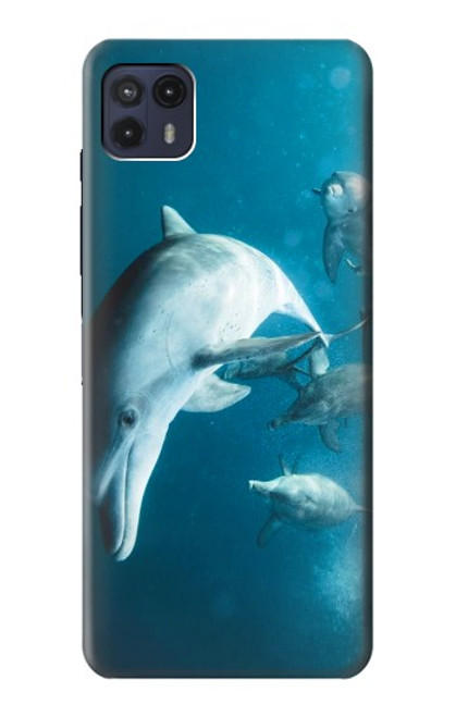 W3878 Dolphin Hard Case and Leather Flip Case For Motorola Moto G50 5G