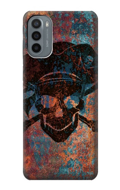 W3895 Pirate Skull Metal Hard Case and Leather Flip Case For Motorola Moto G31