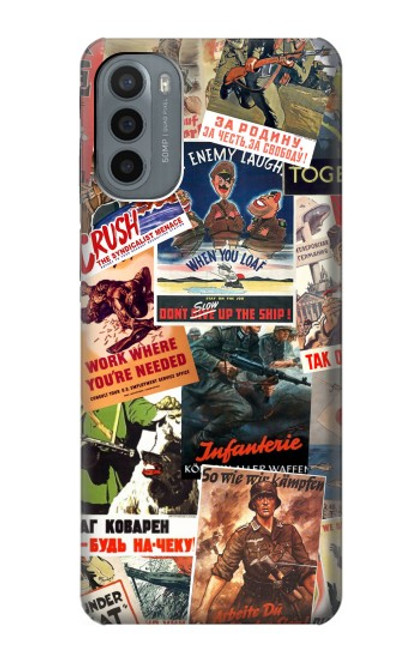 W3905 Vintage Army Poster Hard Case and Leather Flip Case For Motorola Moto G31