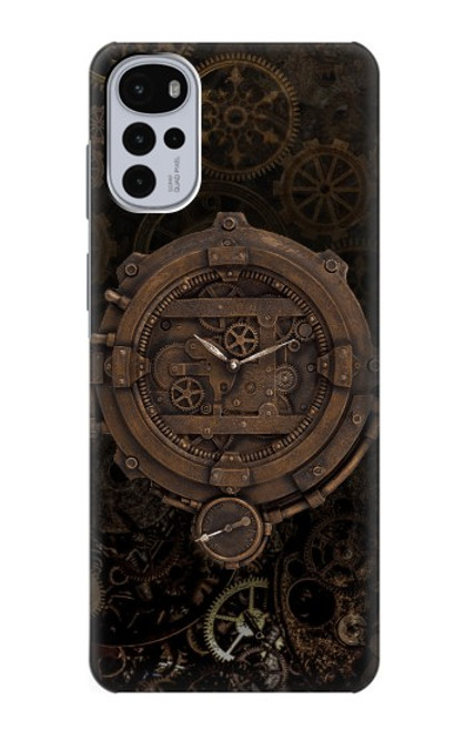 W3902 Steampunk Clock Gear Hard Case and Leather Flip Case For Motorola Moto G22