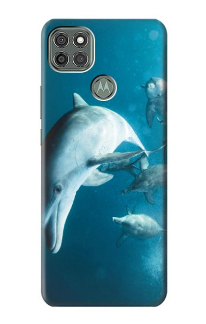 W3878 Dolphin Hard Case and Leather Flip Case For Motorola Moto G9 Power