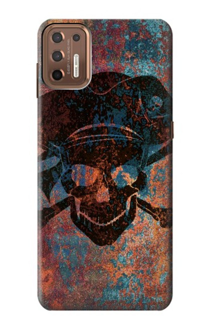 W3895 Pirate Skull Metal Hard Case and Leather Flip Case For Motorola Moto G9 Plus