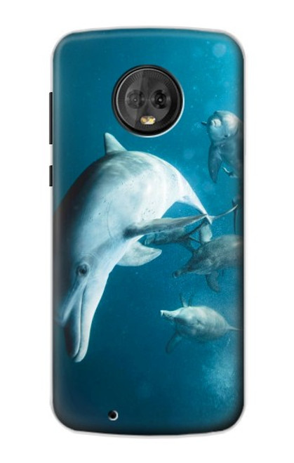 W3878 Dolphin Hard Case and Leather Flip Case For Motorola Moto G6