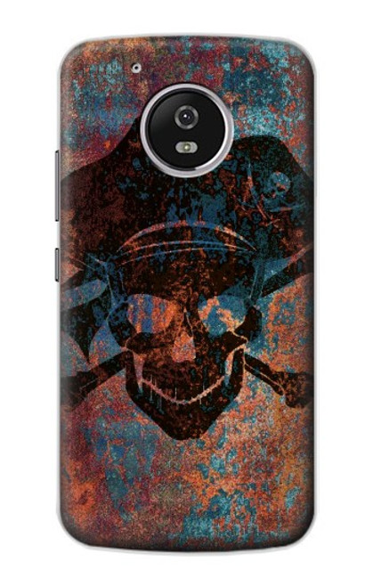 W3895 Pirate Skull Metal Hard Case and Leather Flip Case For Motorola Moto G5