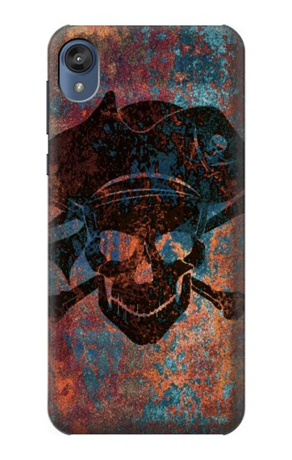 W3895 Pirate Skull Metal Hard Case and Leather Flip Case For Motorola Moto E6, Moto E (6th Gen)