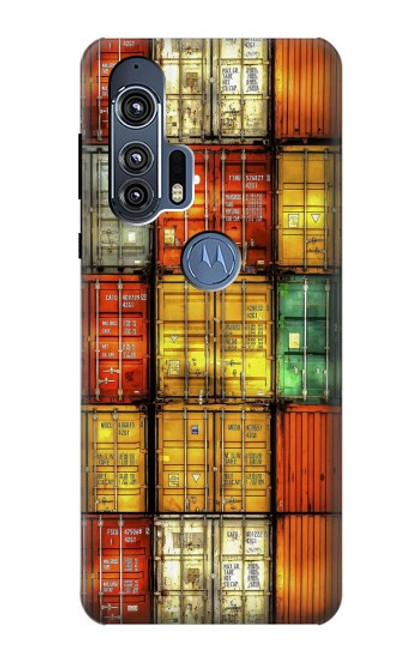 W3861 Colorful Container Block Hard Case and Leather Flip Case For Motorola Edge+