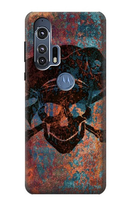 W3895 Pirate Skull Metal Hard Case and Leather Flip Case For Motorola Edge+