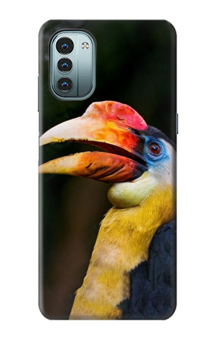 W3876 Colorful Hornbill Hard Case and Leather Flip Case For Nokia G11, G21