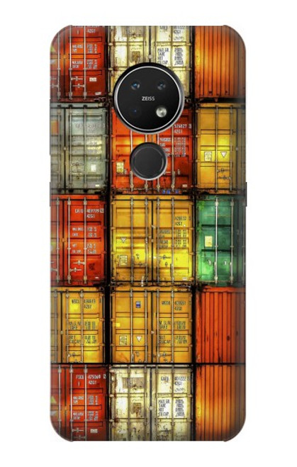 W3861 Colorful Container Block Hard Case and Leather Flip Case For Nokia 7.2