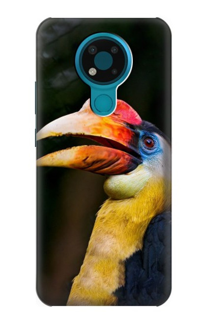 W3876 Colorful Hornbill Hard Case and Leather Flip Case For Nokia 3.4