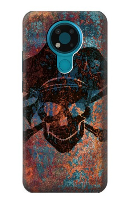 W3895 Pirate Skull Metal Hard Case and Leather Flip Case For Nokia 3.4