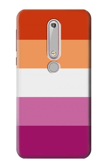 W3887 Lesbian Pride Flag Hard Case and Leather Flip Case For Nokia 6.1, Nokia 6 2018