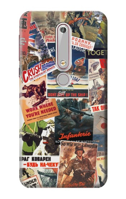 W3905 Vintage Army Poster Hard Case and Leather Flip Case For Nokia 6.1, Nokia 6 2018