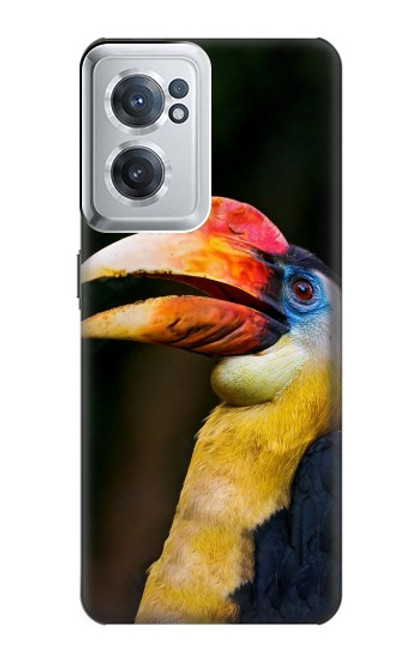 W3876 Colorful Hornbill Hard Case and Leather Flip Case For OnePlus Nord CE 2 5G