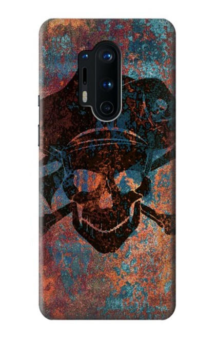 W3895 Pirate Skull Metal Hard Case and Leather Flip Case For OnePlus 8 Pro