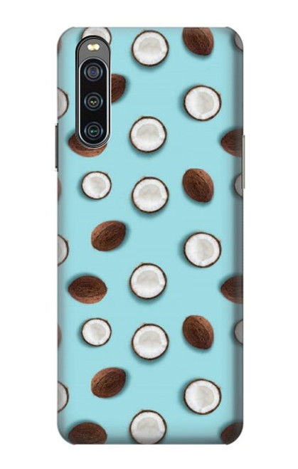 W3860 Coconut Dot Pattern Hard Case and Leather Flip Case For Sony Xperia 10 IV