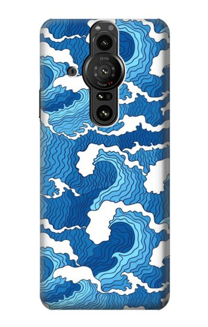 W3901 Aesthetic Storm Ocean Waves Hard Case and Leather Flip Case For Sony Xperia Pro-I