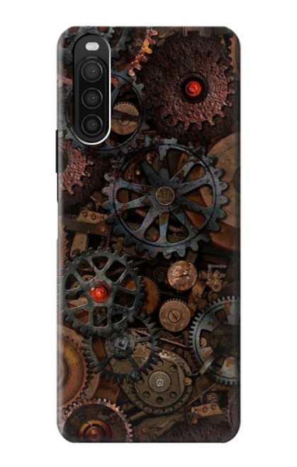 W3884 Steampunk Mechanical Gears Hard Case and Leather Flip Case For Sony Xperia 10 III
