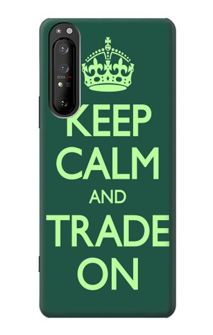 W3862 Keep Calm and Trade On Hard Case and Leather Flip Case For Sony Xperia 1 II